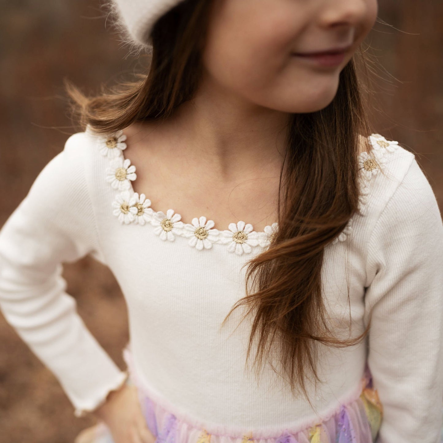 Daisy Wave Tutu Dress - White Petite Hailey - enjoykidsus