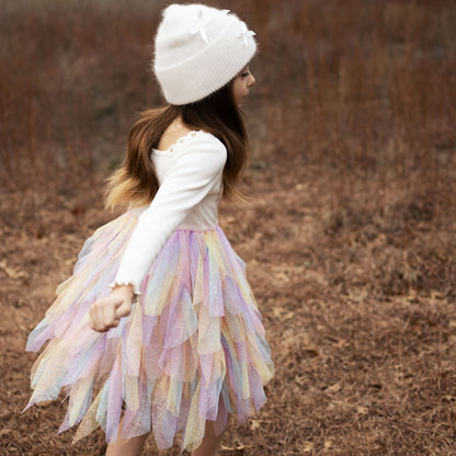 Daisy Wave Tutu Dress - White Petite Hailey - enjoykidsus