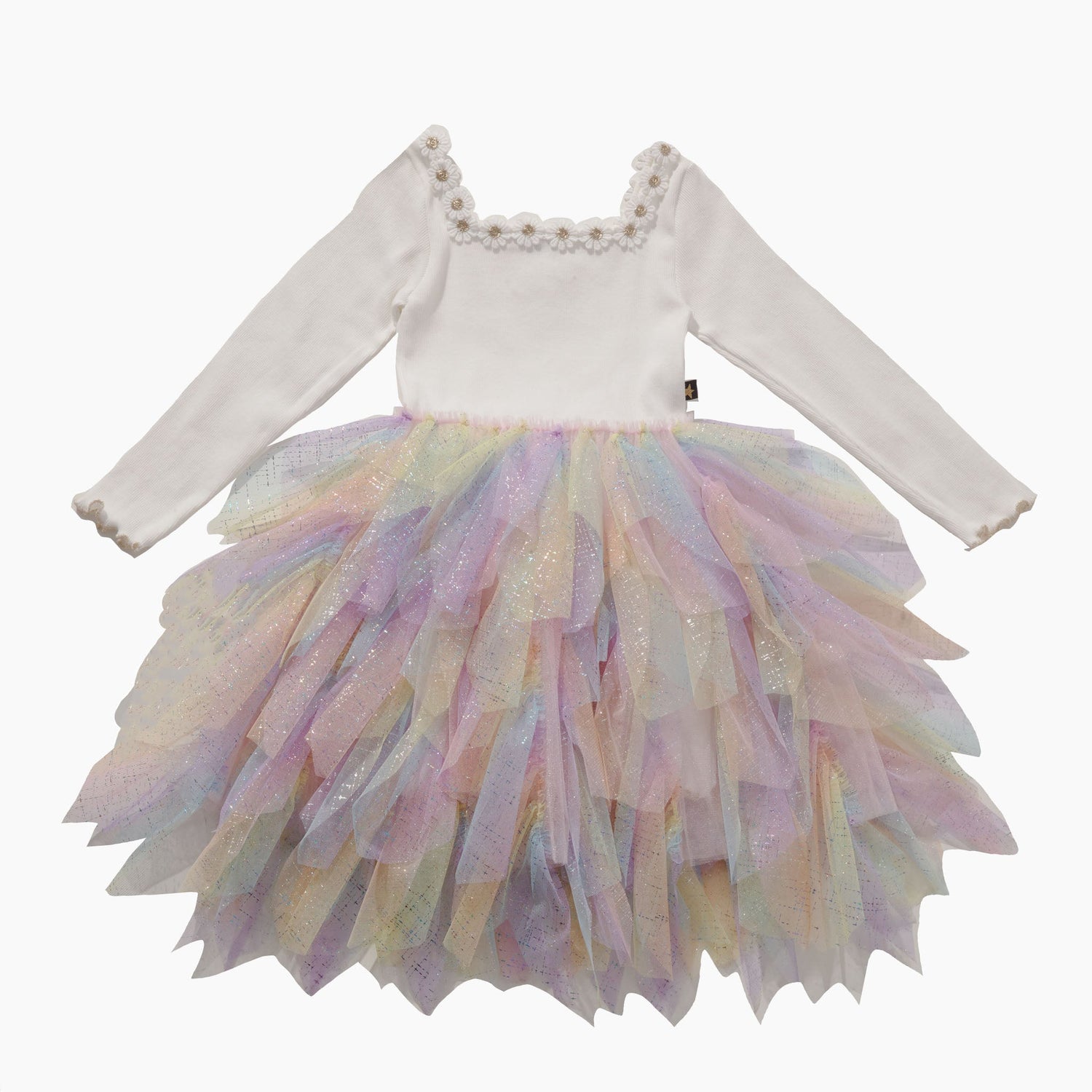 Daisy Wave Tutu Dress - White Petite Hailey