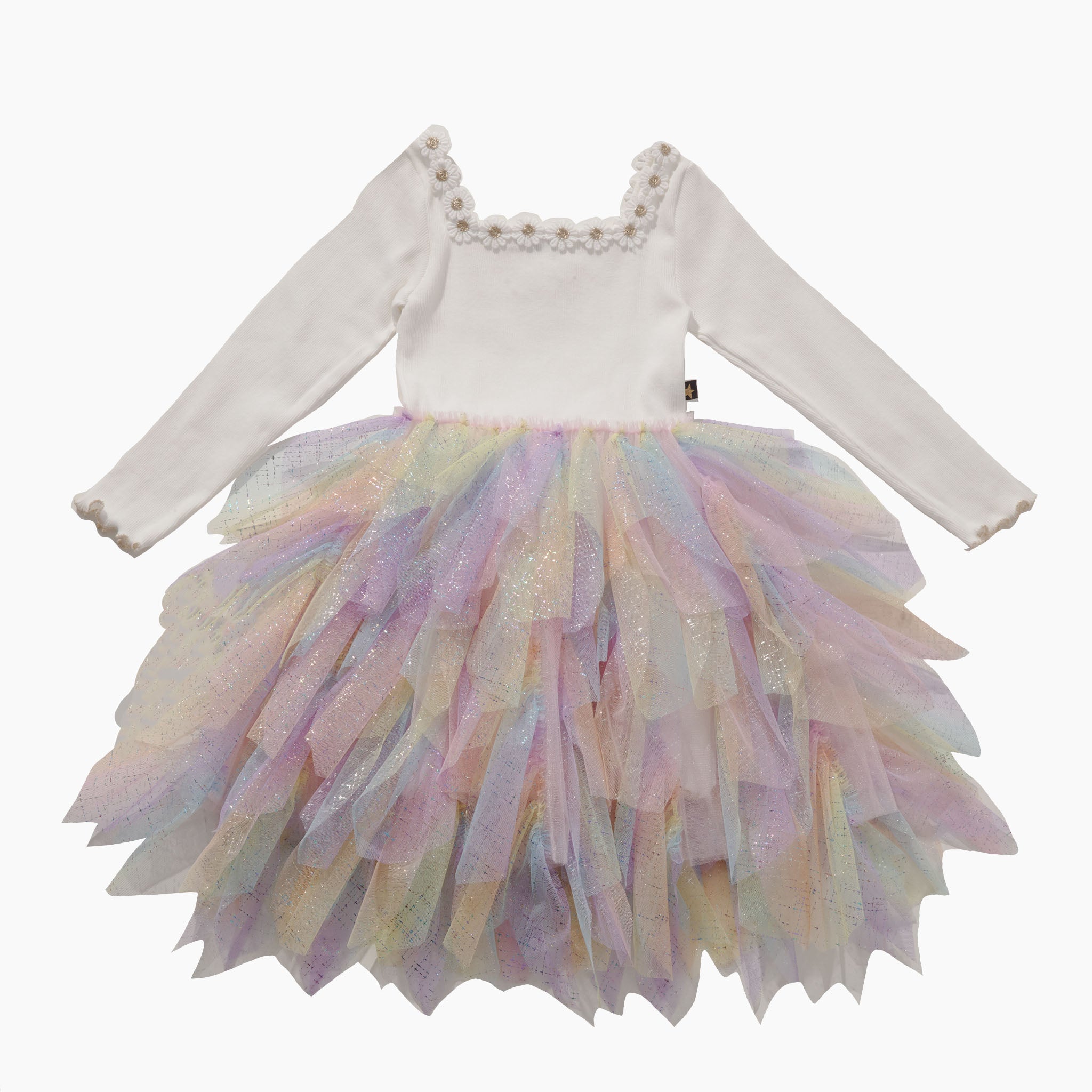 Daisy Wave Tutu Dress - White Petite Hailey