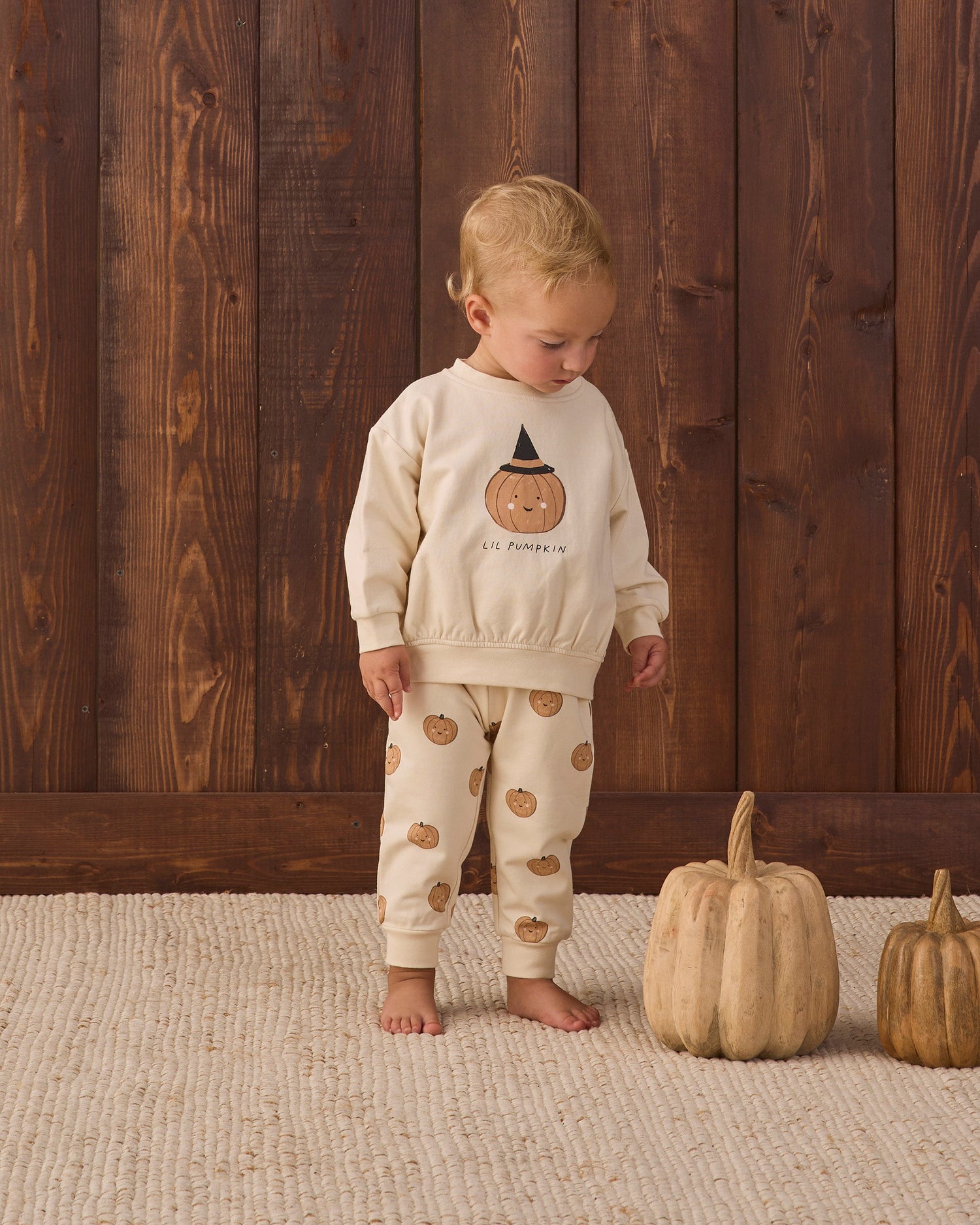 Quincy Mae Relaxed Fleece Sweatpant - Pumpkins - official product image 3