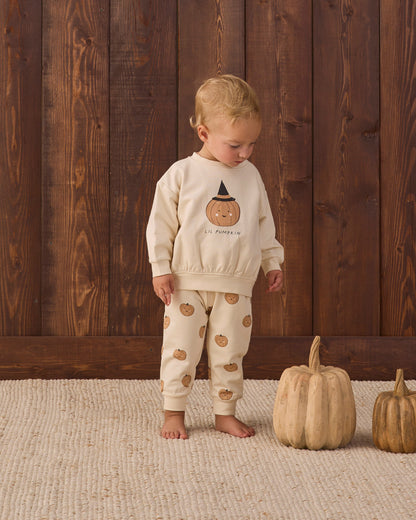 Quincy Mae Relaxed Fleece Sweatpant - Pumpkins - official product image 3