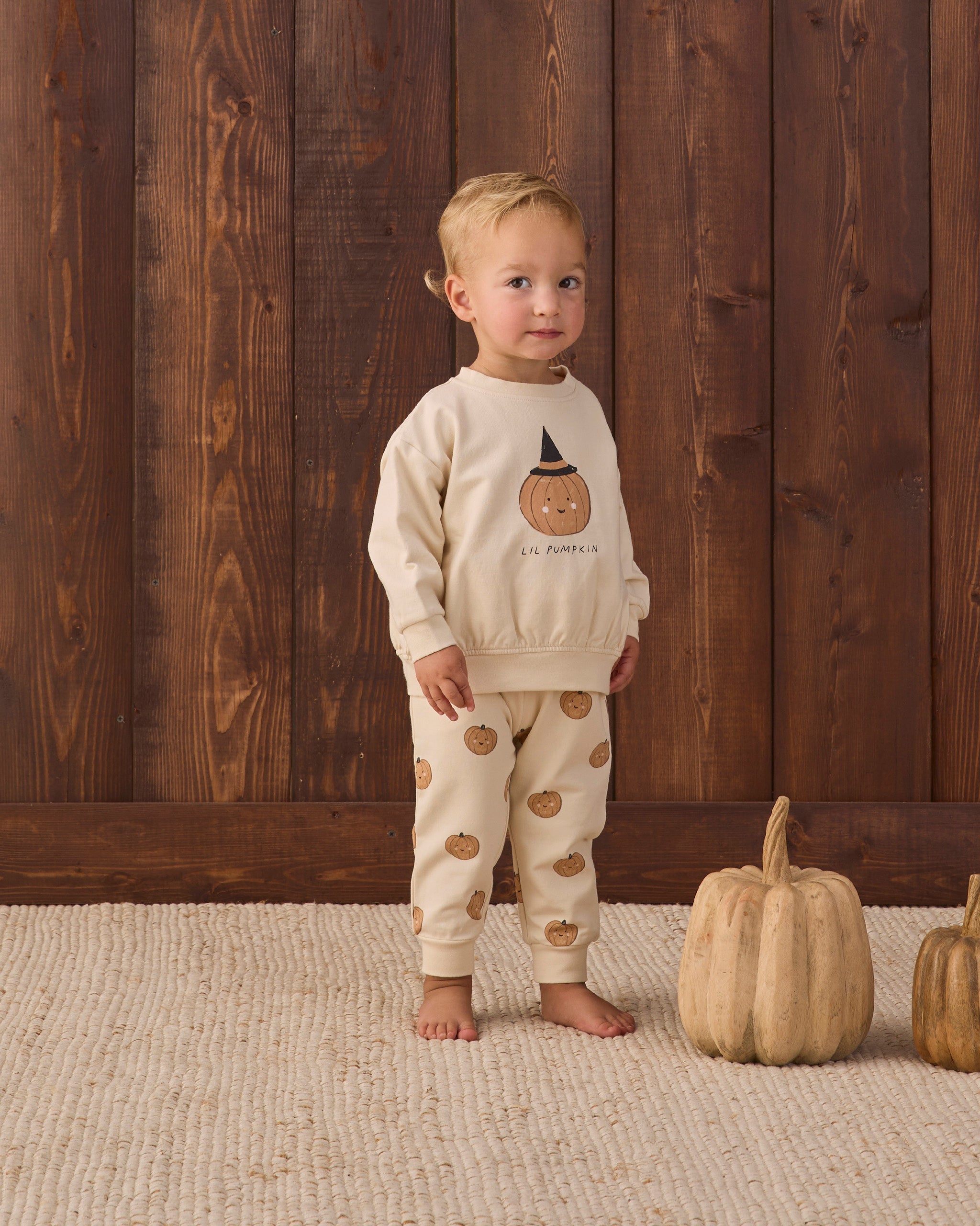 Quincy Mae Relaxed Fleece Sweatshirt - Lil Pumpkin - official product image 3