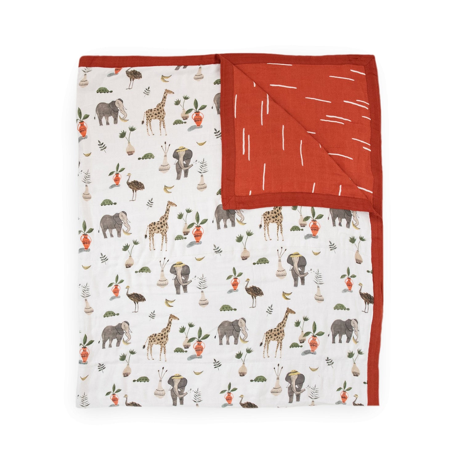 Deluxe Muslin Quilted Throw - Safari Social Little Unicorn