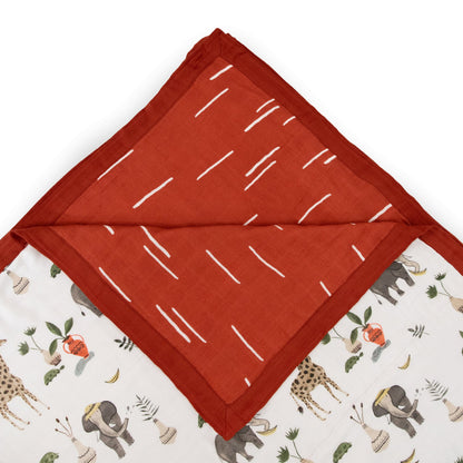 Deluxe Muslin Quilted Throw - Safari Social Little Unicorn - enjoykidsus