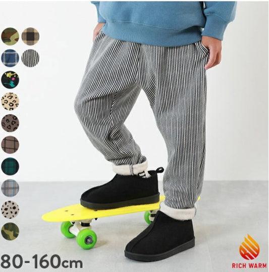 Devirock RICH WARM fleece lining Printed Sarouel Pants - Stripes other brands - enjoykidsus