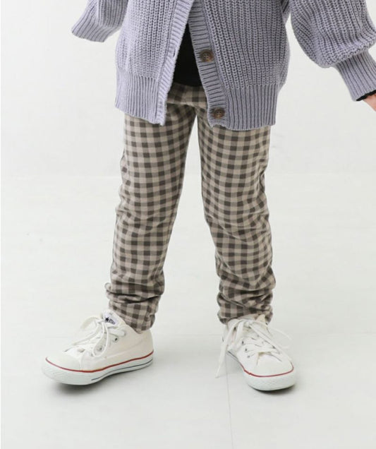 Devirock RICH WARM fleece lining stretch pants - Check D Greige other brands - enjoykidsus