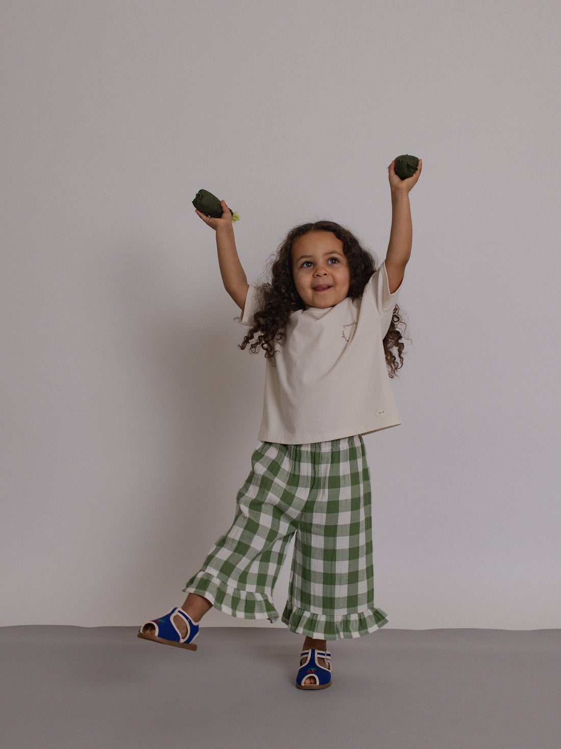 Dill Gingham Frill Culottes Organic Zoo