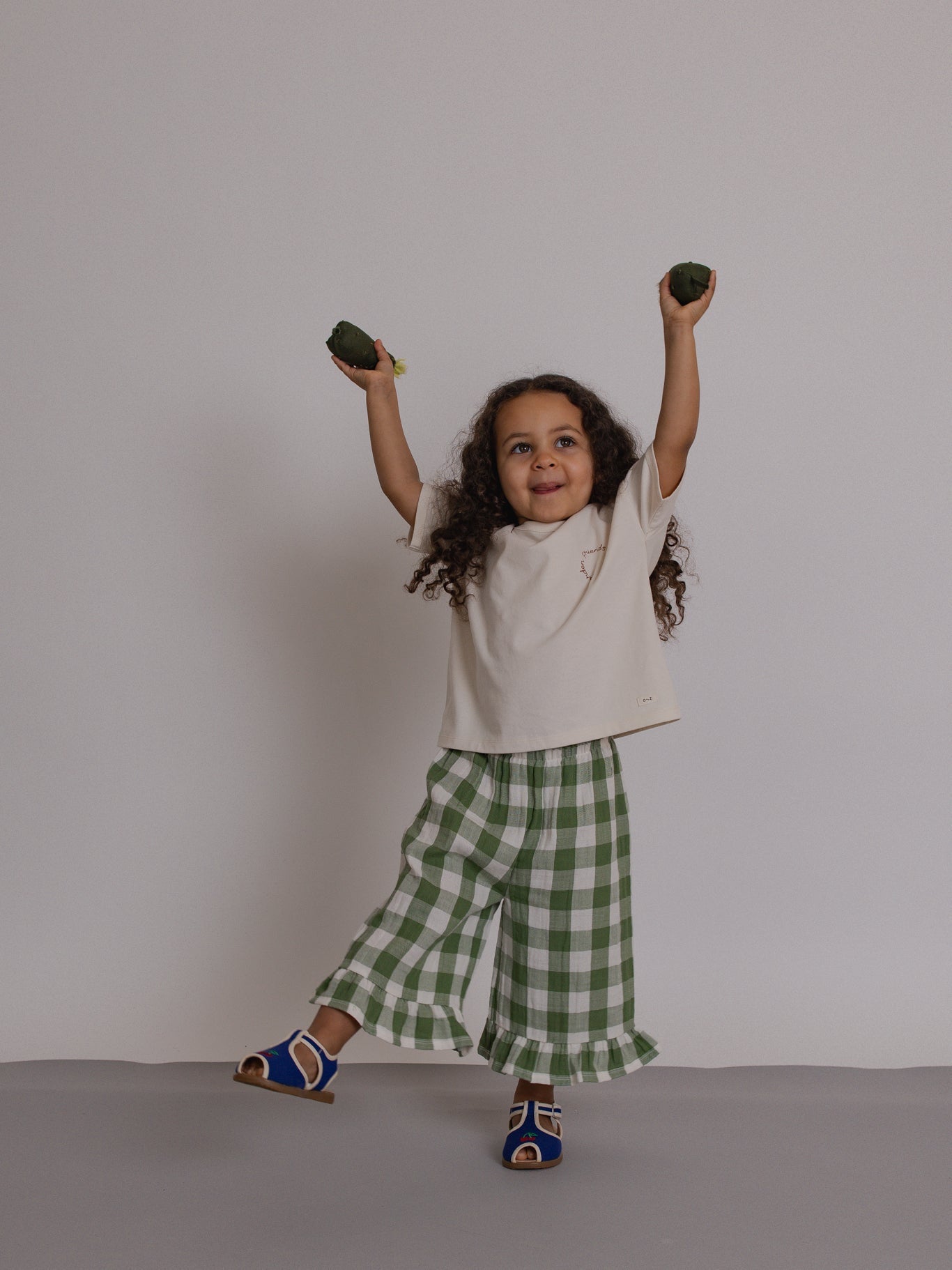 Dill Gingham Frill Culottes Organic Zoo