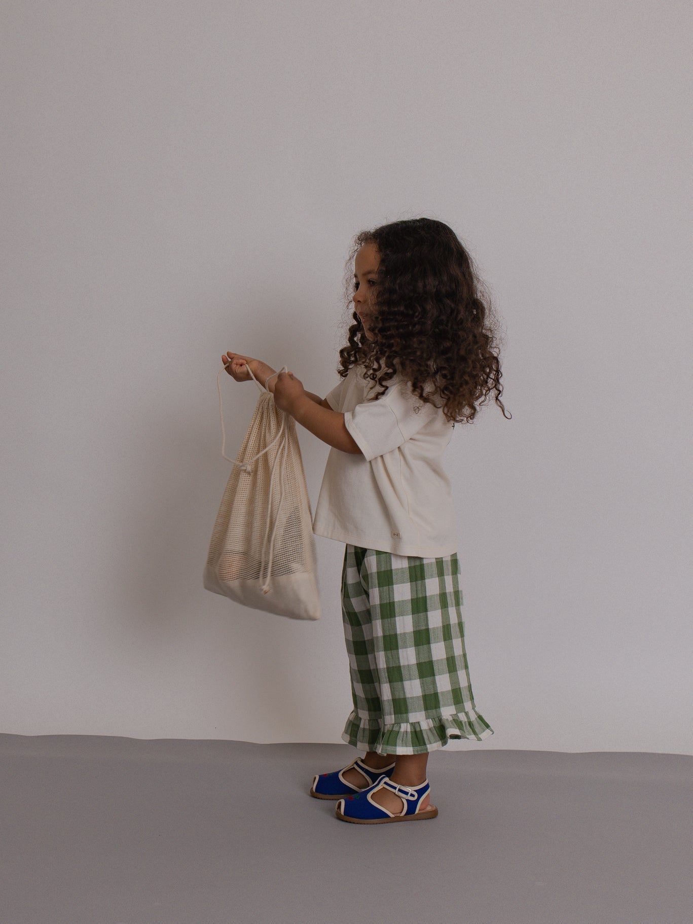 Dill Gingham Frill Culottes Organic Zoo