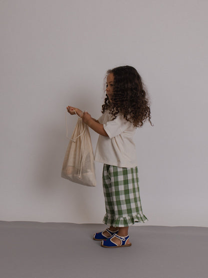Dill Gingham Frill Culottes Organic Zoo