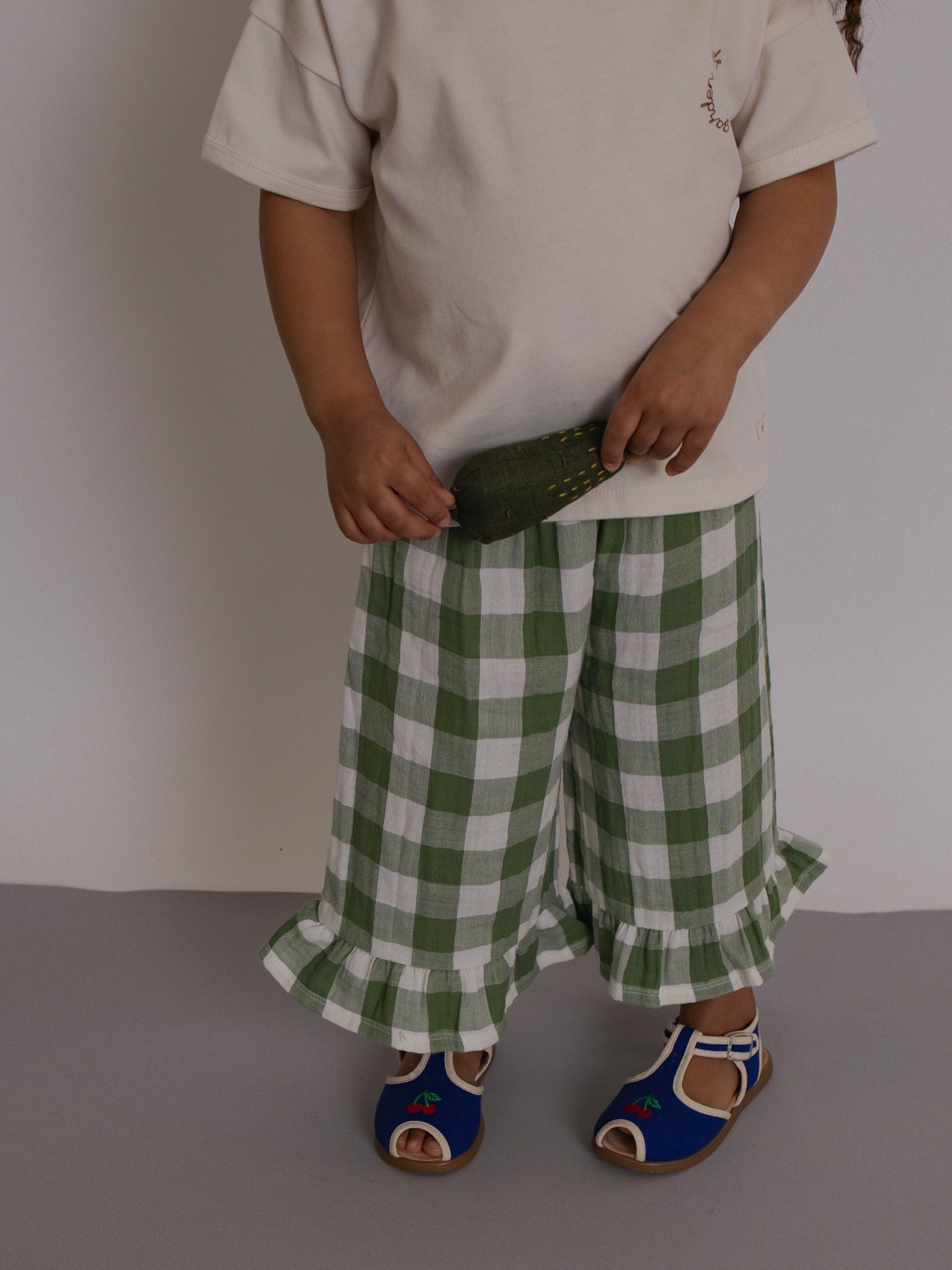 Dill Gingham Frill Culottes Organic Zoo