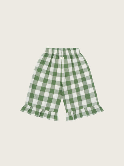 Dill Gingham Frill Culottes Organic Zoo