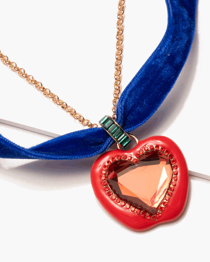 Disney Snow White Apple Heart Mirror Necklace Super Smalls