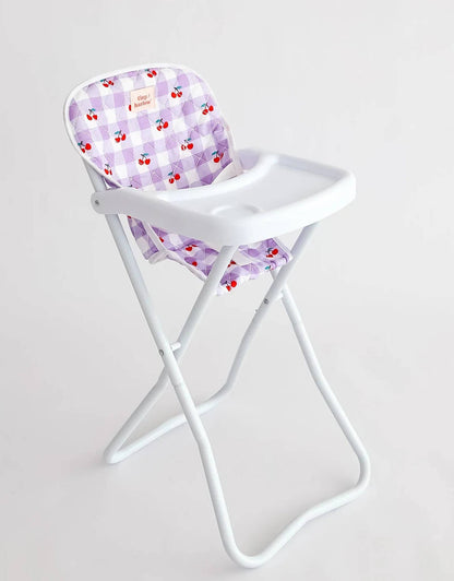 Doll High Chair - Cherry Gingham - Tiny Harlow Shine on me Distribution