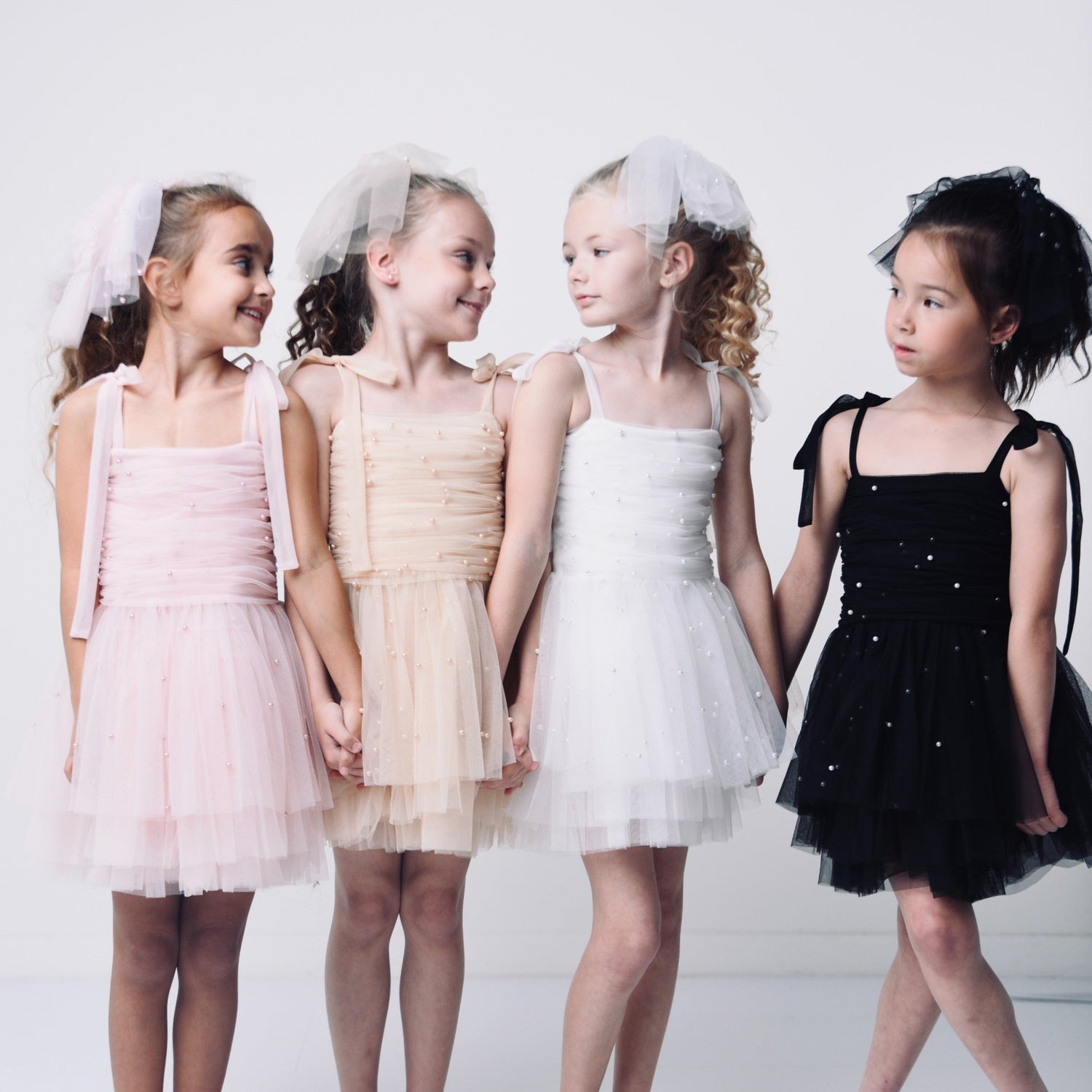 DOLLY® PEARL TULLE BALLERINA DRESS black ⚪ Le Petit Tom ®