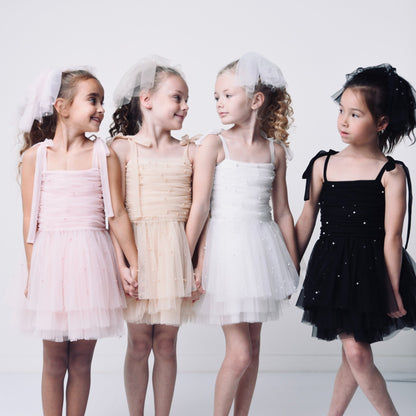 DOLLY® PEARL TULLE BALLERINA DRESS black ⚪ Le Petit Tom ®