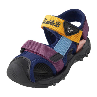 Double - B Bear Scout Sandals for Kids - Purple/yellow MIKI HOUSE