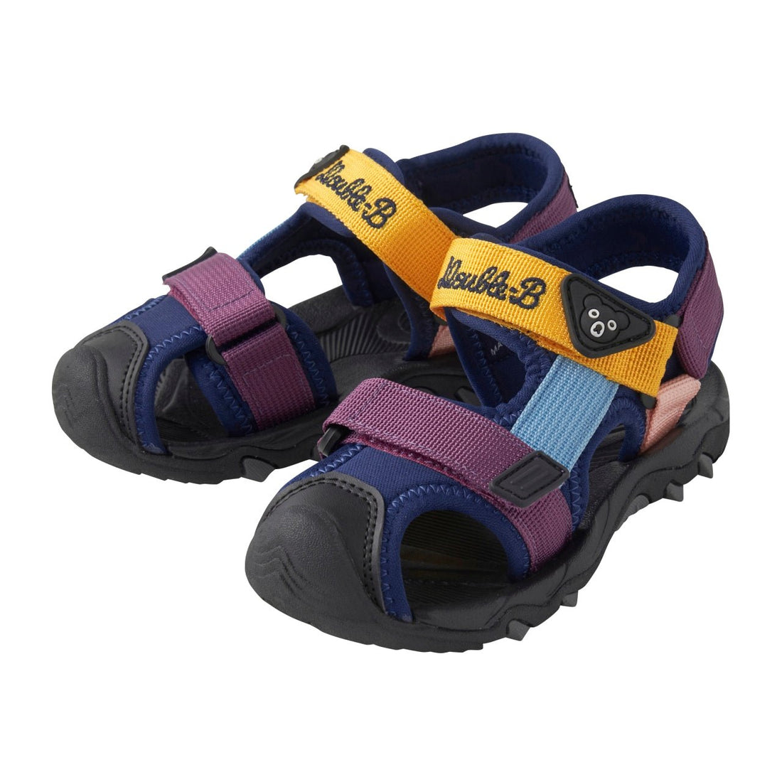 Double - B Bear Scout Sandals for Kids - Purple/yellow MIKI HOUSE