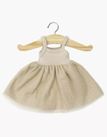 Minikane Amigas Rosella Doll Tutu Dress in Gold Beige