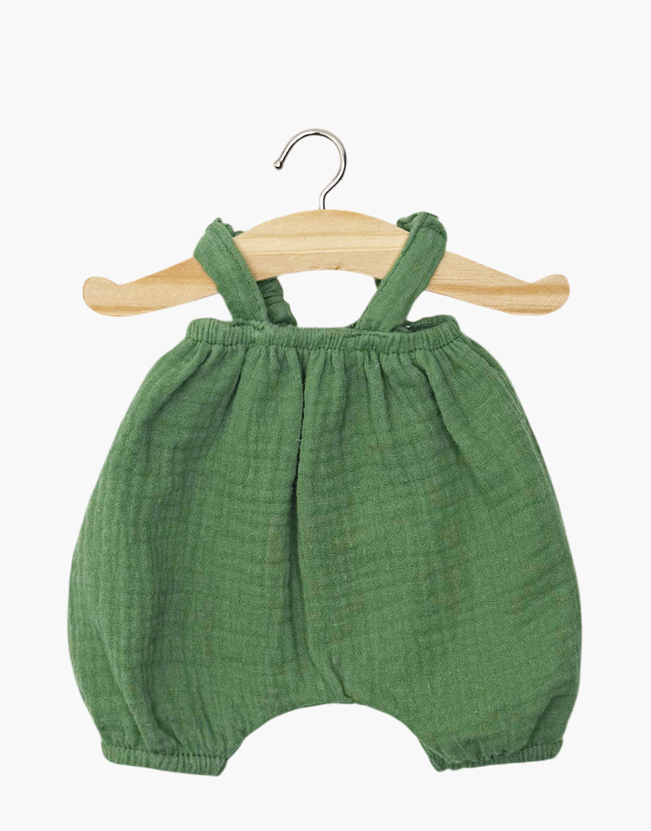 Minikane Kim Doll Bloomers in Green Cotton Gauze