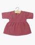 Minikane Faustine Long-Sleeve Doll Dress – Raspberry Cotton Gauze
