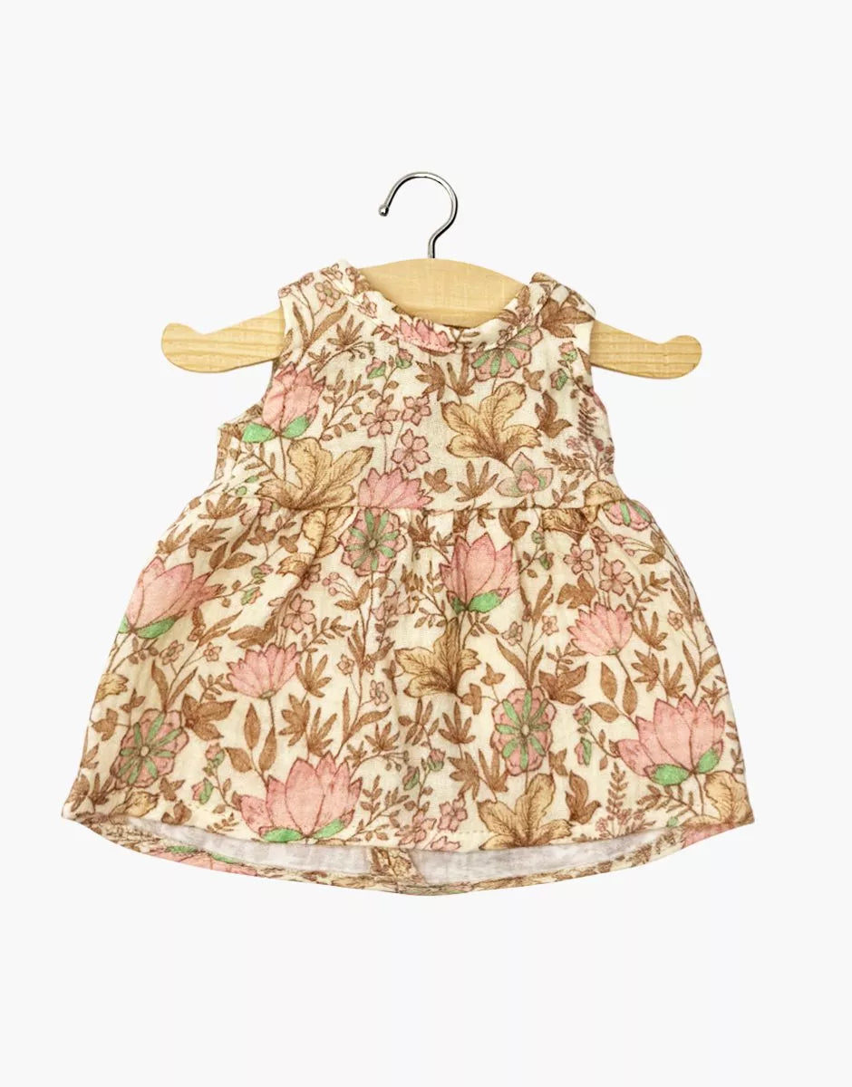 Minikane Faustine Sleeveless Doll Dress in Rosée Floral Cotton Gauze
