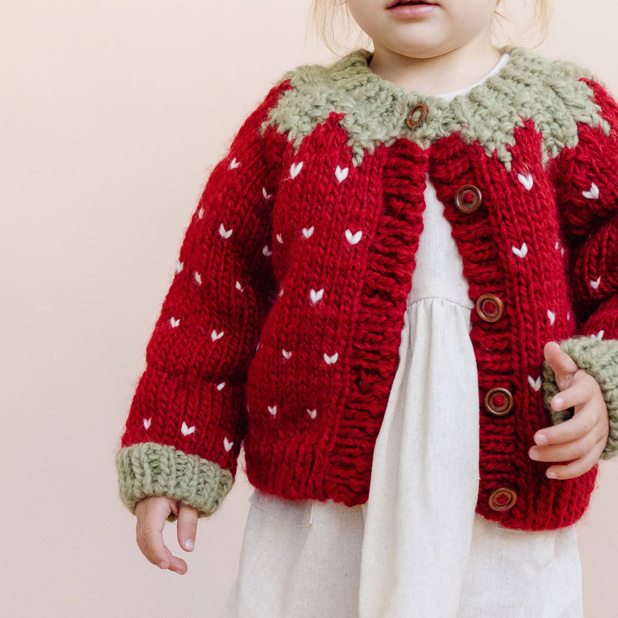 The Blueberry Hill - Strawberry Cardigan Baby Kid Winter Spring Easter Gift: Red / S 12-24m