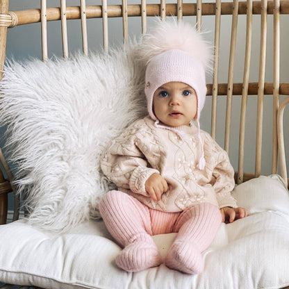 Petite Maison Kids - Cashmere Aviator Hat: Pink / Medium (12M-4 Years)