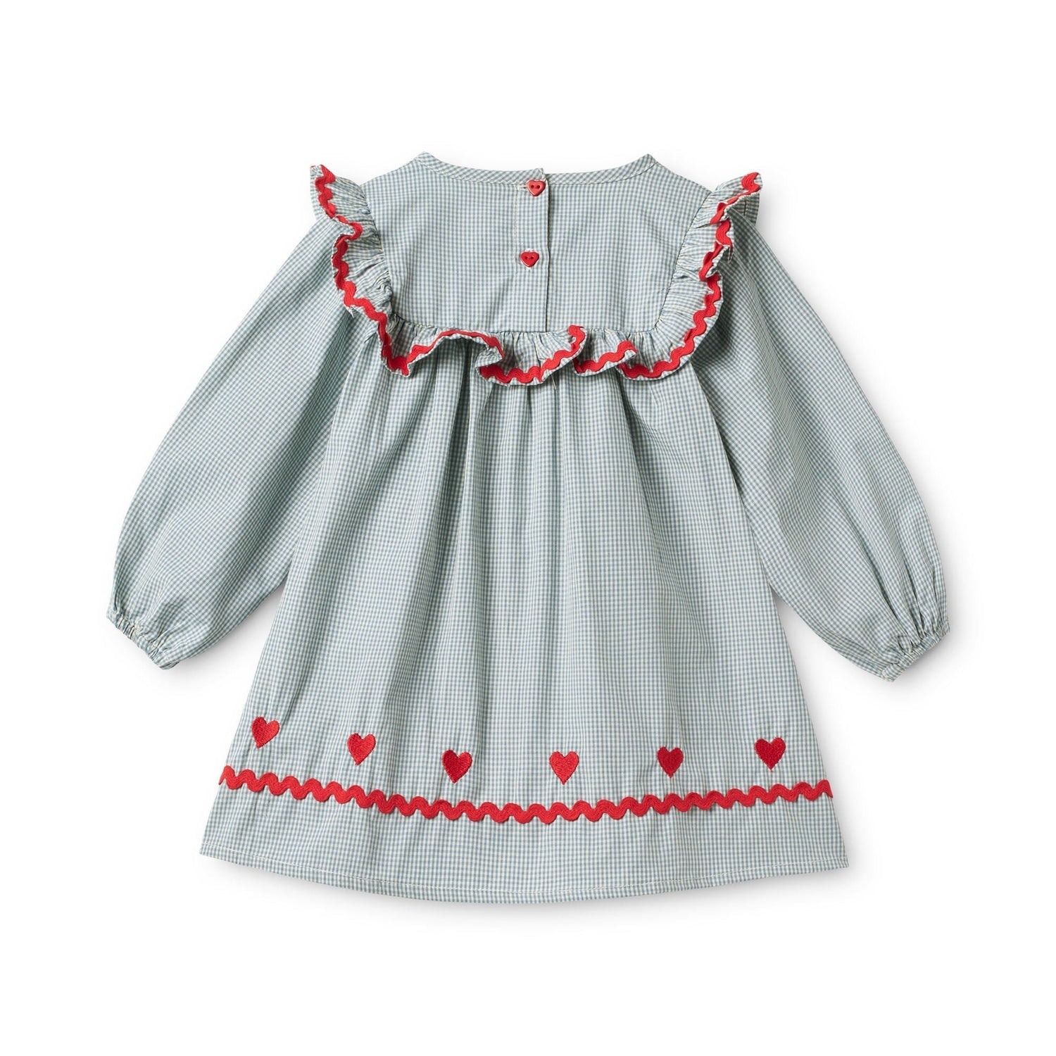 Flöss Ellis Dress - Light Blue Gingham detail