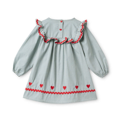Flöss Ellis Dress - Light Blue Gingham detail