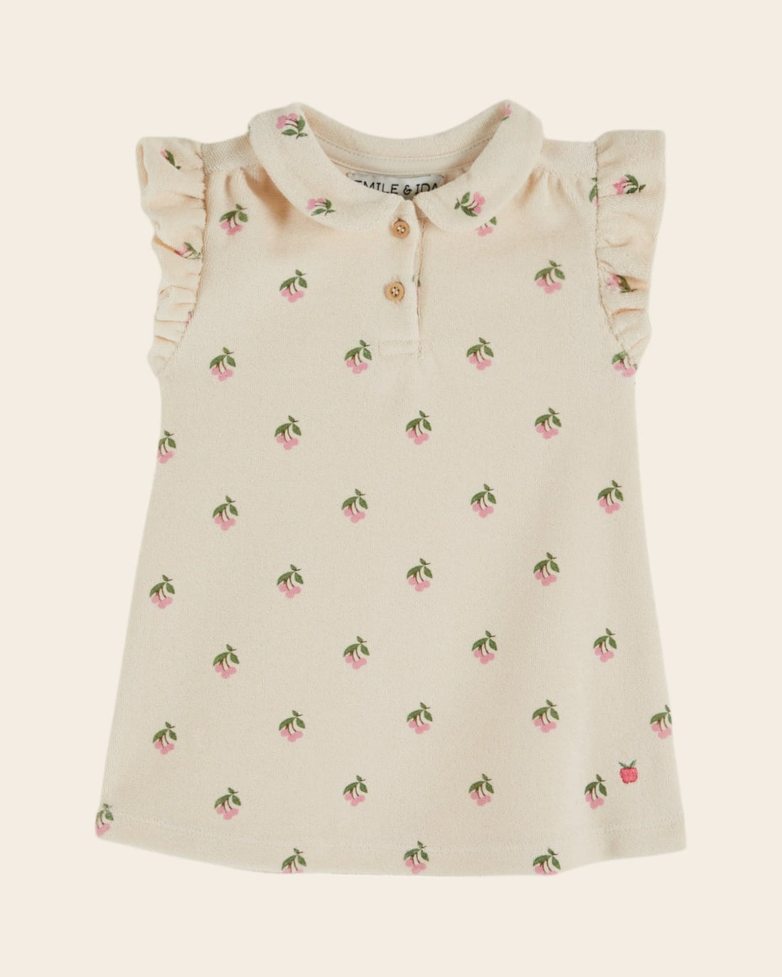 Emile et Ida Baby Cherry Terry Dress – Organic Cotton Baby Girl Dress Emile et ida