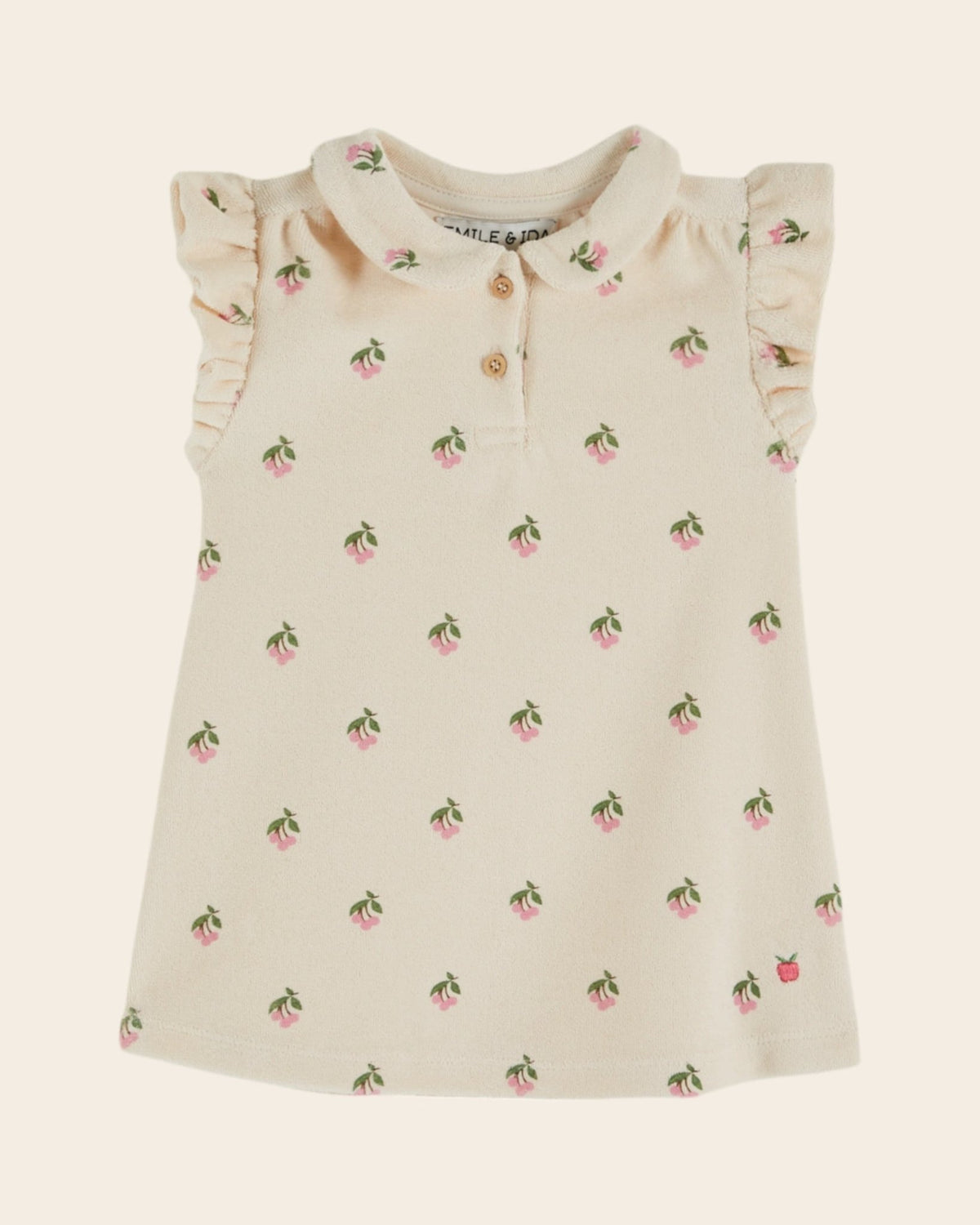 Emile et Ida Baby Cherry Terry Dress – Organic Cotton Baby Girl Dress Emile et ida