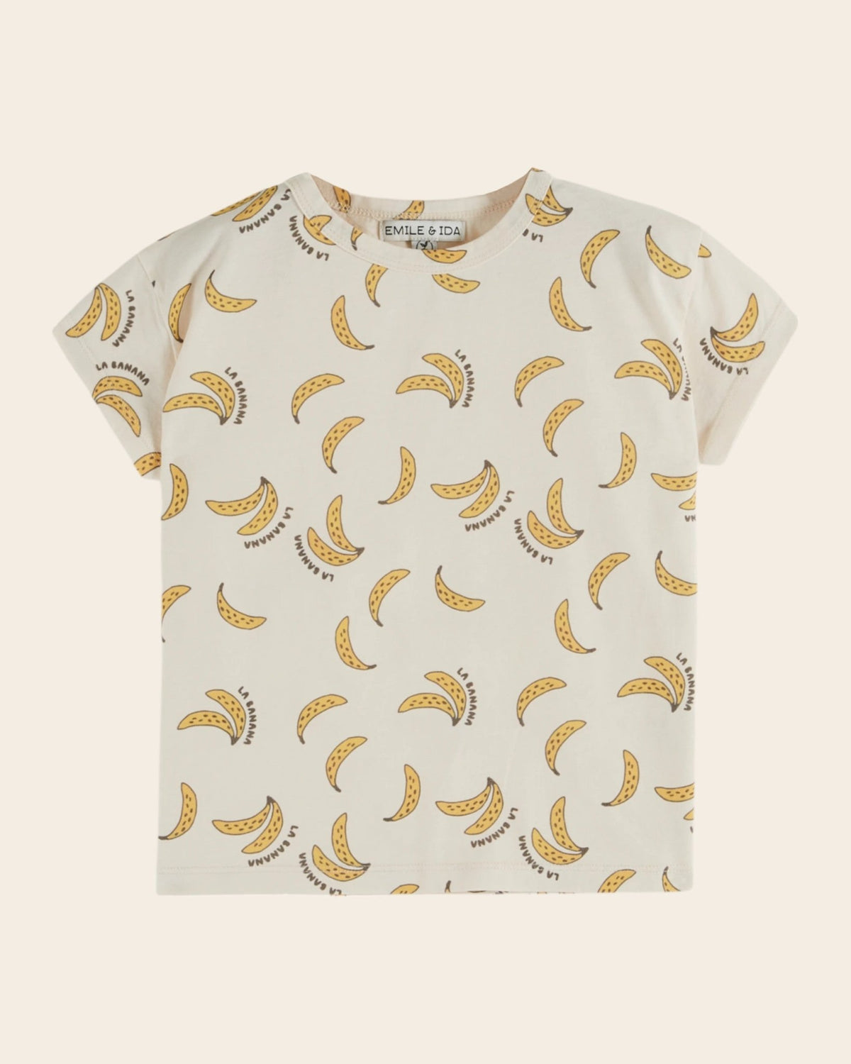 Emile et Ida Banana Print Cream T-Shirt – Organic Cotton Kids Tee Emile et ida