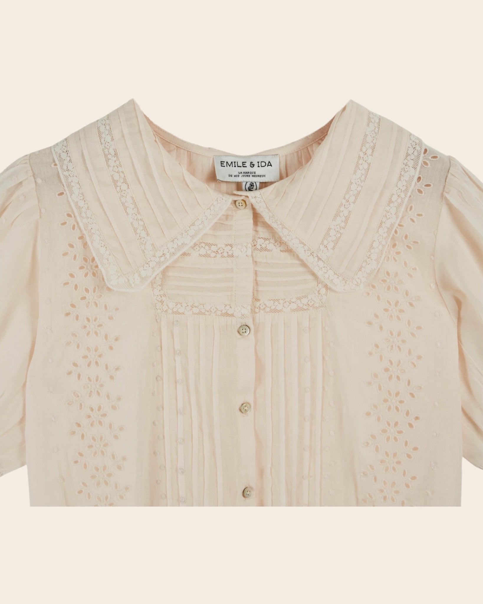 Emile et Ida Blouse - Brodé dentelle crème Emile et Ida