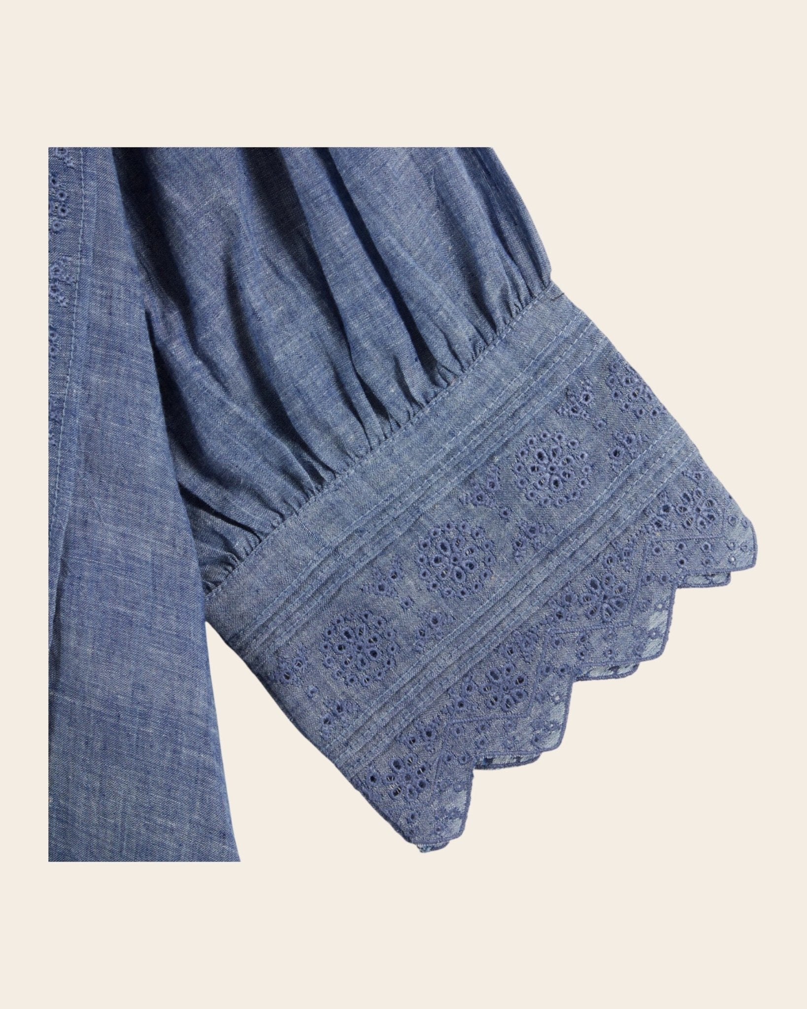 Emile et Ida Blouse - Broderie anglaise chambray bleu Emile et Ida