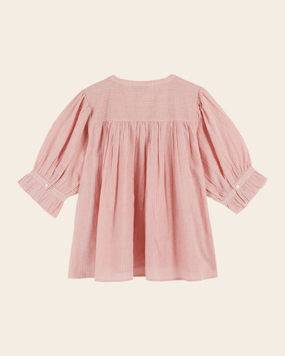 Emile et Ida Blouse - Khadi rayé rose Emile et Ida