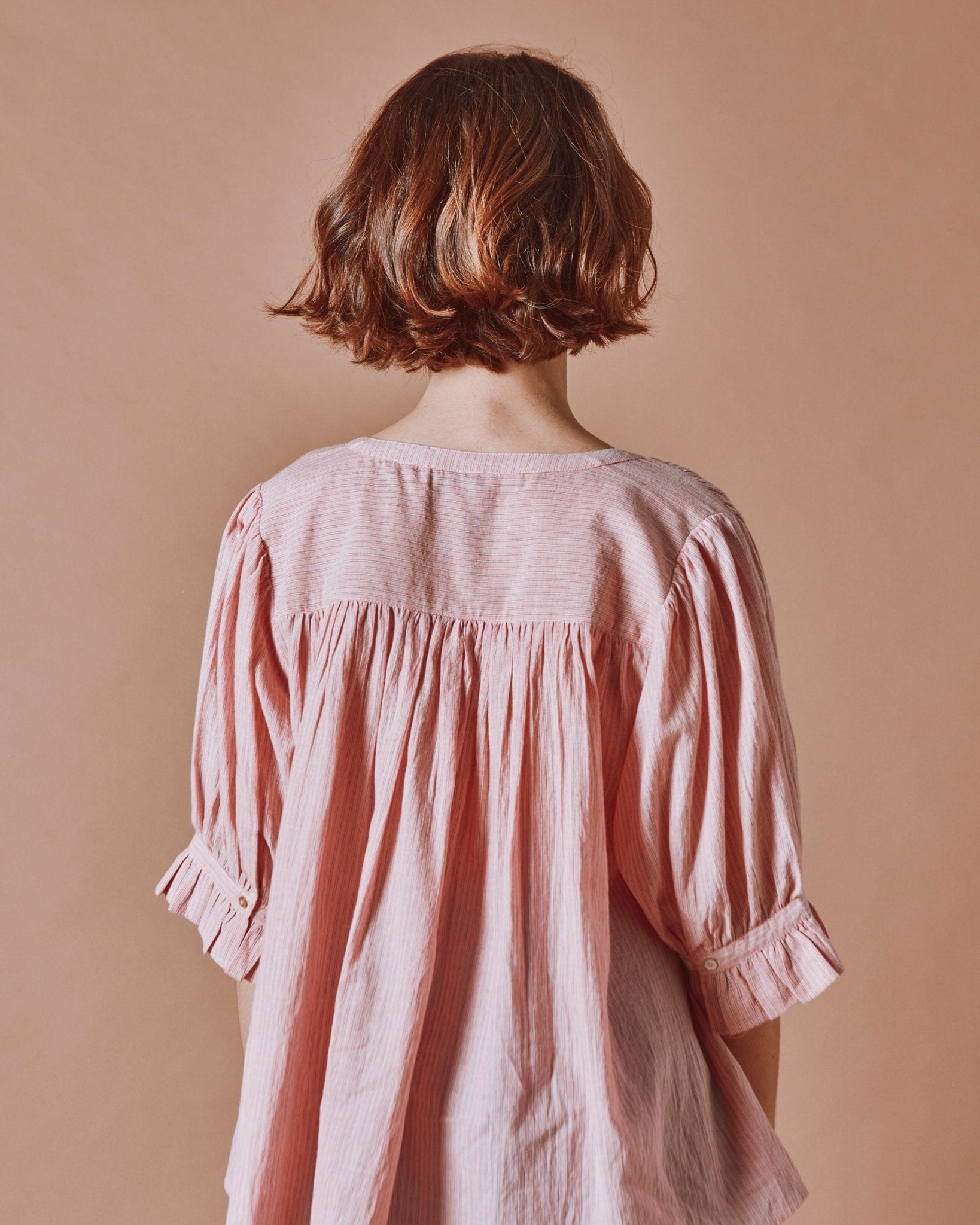Emile et Ida Blouse - Khadi rayé rose Emile et Ida