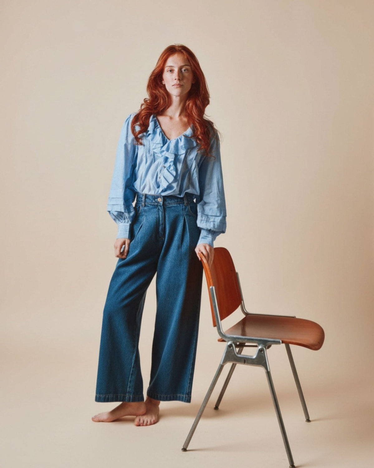 Emile et Ida Blouse - Volanté khadi bleu Emile et Ida