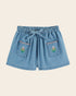 Emile et Ida Blue Denim Girls Shorts – Embroidered Pockets Emile et ida