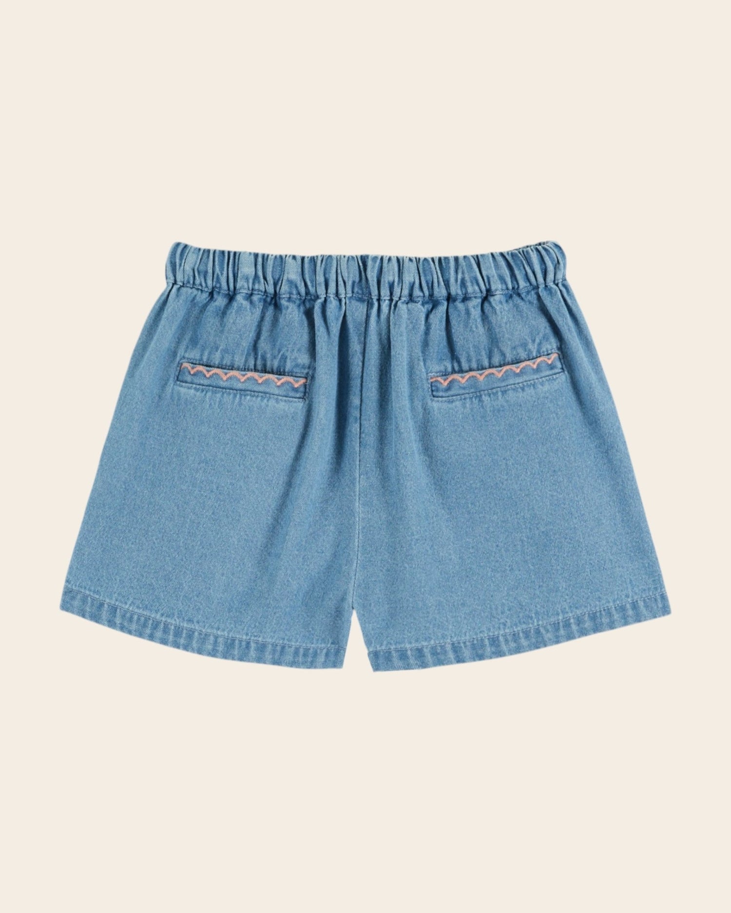 Emile et Ida Blue Denim Girls Shorts – Embroidered Pockets Emile et ida