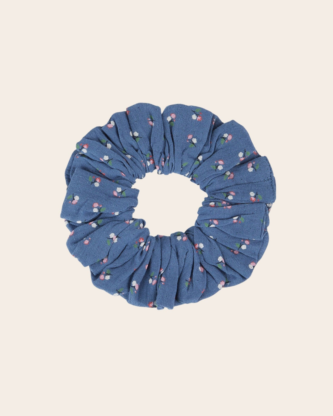 Emile et Ida Blue Floral Cotton Hair Scrunchie Inarbel Sa