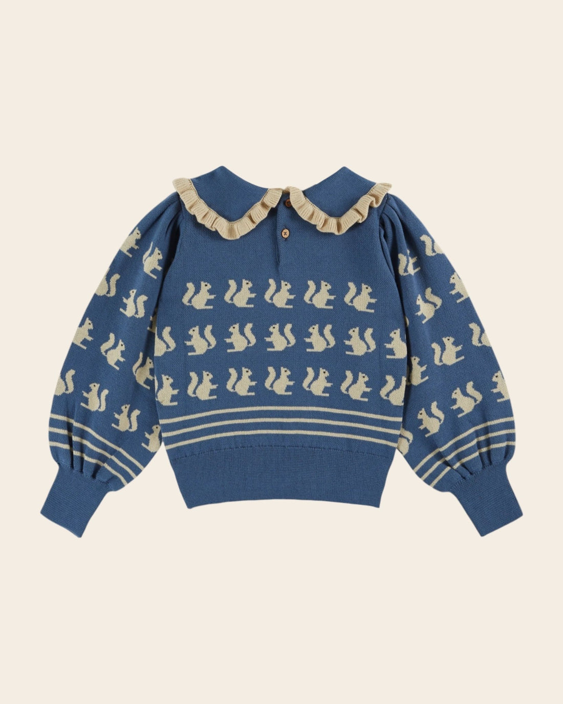 Emile et Ida blue squirrel sweater Emile et ida