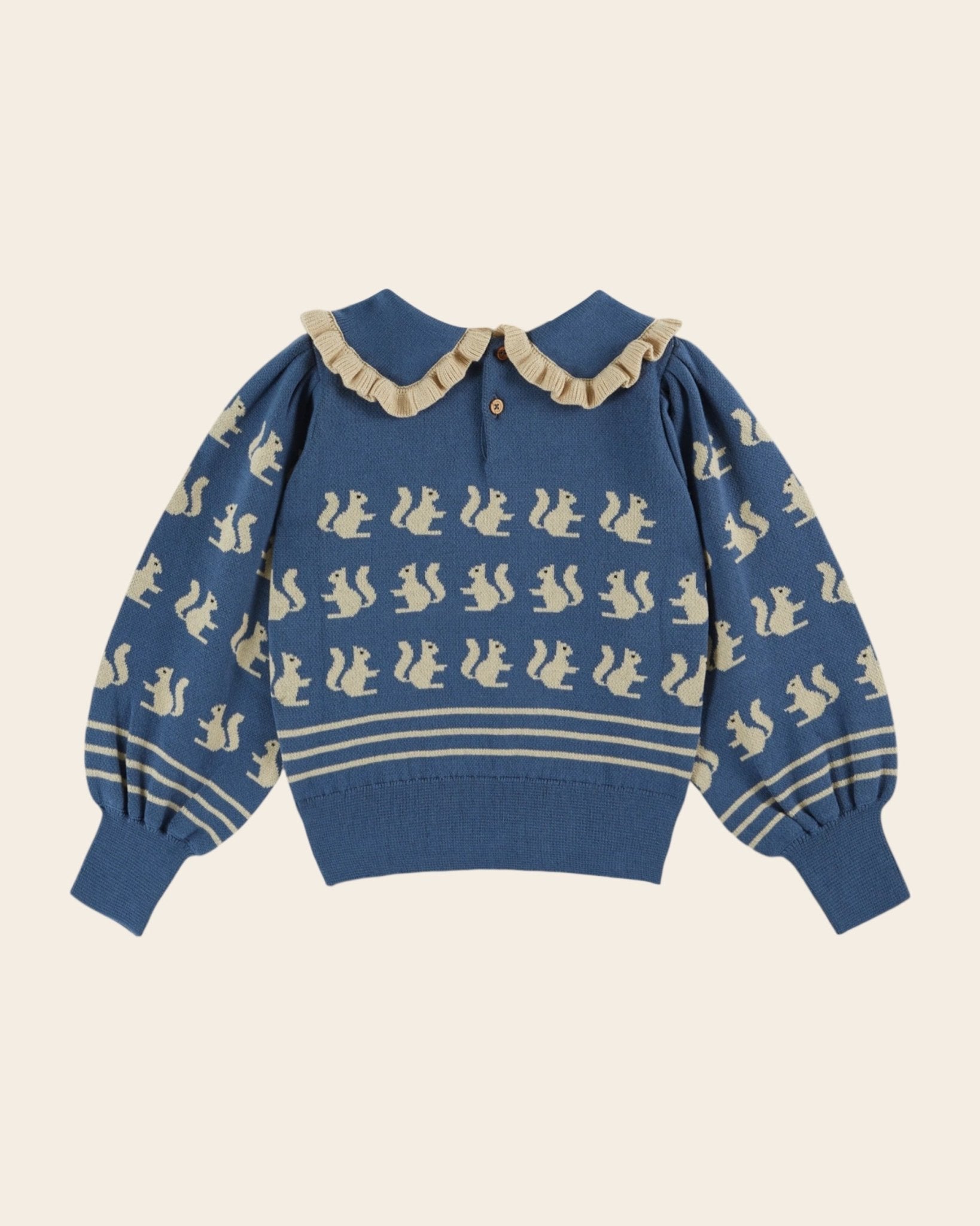 Emile et Ida blue squirrel sweater Emile et ida