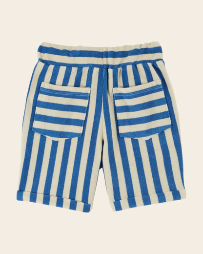 Emile et Ida Blue Stripe Terry Bermuda Shorts – Organic Cotton Kids Shorts Emile et ida