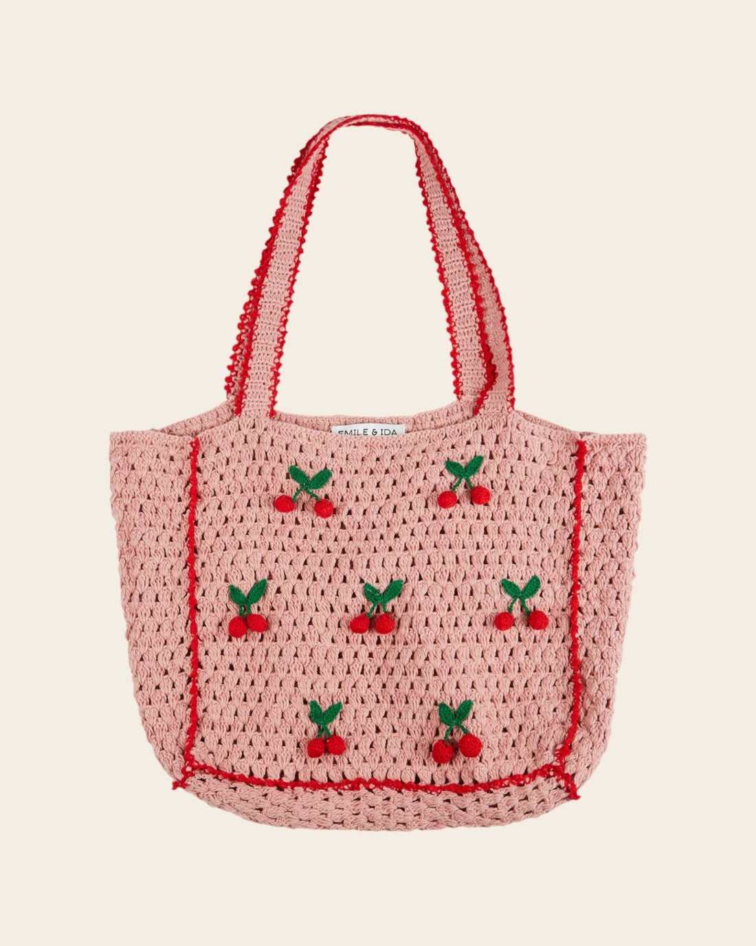 Emile et Ida Cherry Crochet Tote Bag – Handcrafted Summer Bag Emile et ida