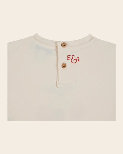 Emile et Ida Cherry Print Cream T-Shirt – Organic Cotton Girls Tee Emile et ida