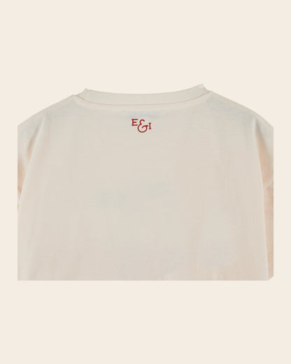 Emile et Ida Cherry Print Cream T-Shirt – Organic Cotton Girls Tee Emile et ida