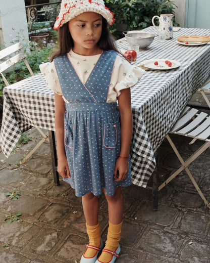 Emile et Ida Cherry Print Terry T-Shirt – Organic Cotton Girls Top Emile et ida