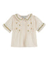 Emile et Ida Cream Embroidered Girls Blouse Emile et ida